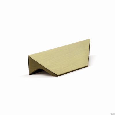 Poignée de meuble allongée Caorle 32 en aluminium brossé or