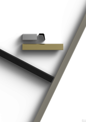 Poignée de meuble allongée Lido 32, aluminium, noir mat