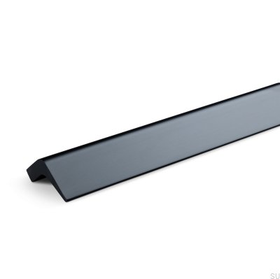 Poignée de meuble allongée Lido 1184, aluminium, noir mat