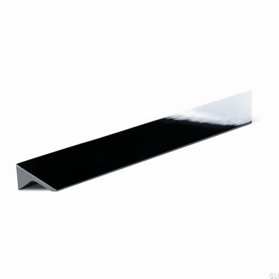 Poignée de meuble allongée Caorle 256, aluminium, argent, chrome, poli