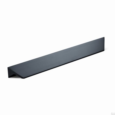 Poignée de meuble allongée en aluminium noir mat Caorle 256