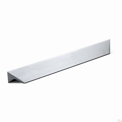 Poignée de meuble allongée en aluminium brossé argent Caorle 256