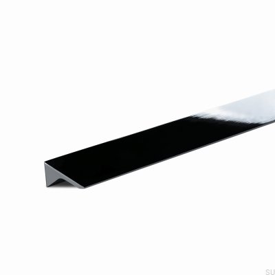 Poignée de meuble allongée en aluminium chromé argenté poli Caorle 384