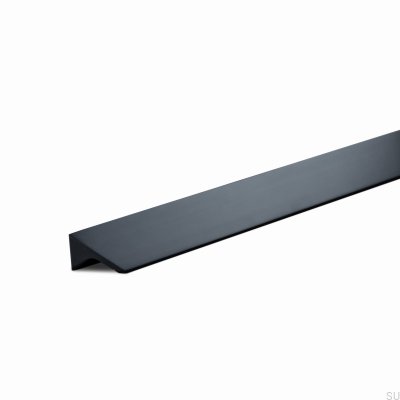 Poignée de meuble allongée en aluminium noir mat Caorle 384