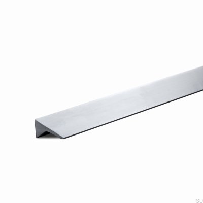 Poignée de meuble allongée en aluminium brossé argent Caorle 384