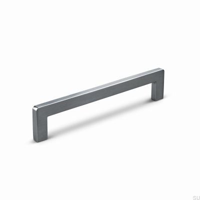 Poignée de meuble allongée Benidorm 128 en aluminium brossé argent