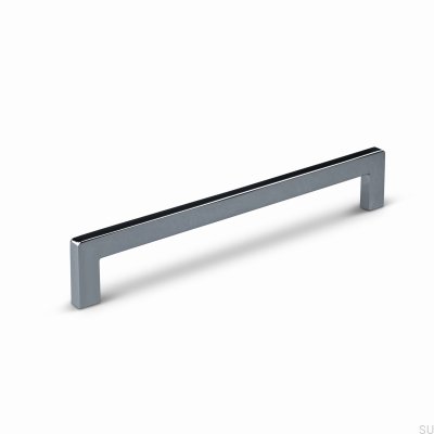 Poignée de meuble allongée Benidorm 160, aluminium, argent, chrome poli