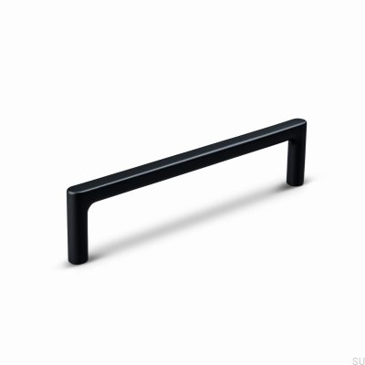Poignée de meuble allongée Torino 128, aluminium, noir mat