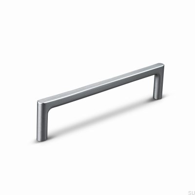 Poignée de meuble allongée Torino 128, aluminium argent brossé