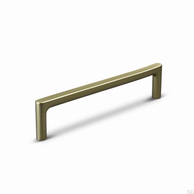 Poignée de meuble allongée Torino 128, aluminium doré brossé