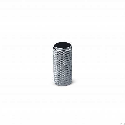 Bouton de meuble Rimini 16 en aluminium argenté chromé poli (haut)