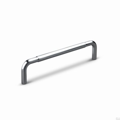 Poignée de meuble allongée Siena 128, aluminium argent brossé