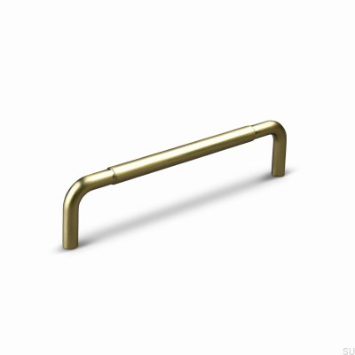 Poignée de meuble allongée Siena 128, aluminium doré brossé