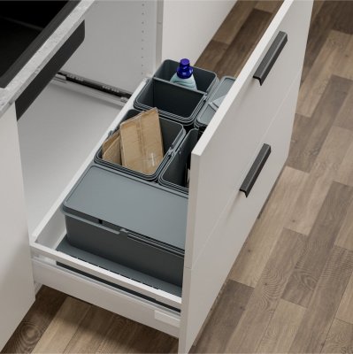 Conteneur de tri sélectif Merida 80 x 45 cm, gris foncé