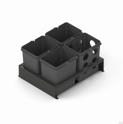 Conteneur de tri sélectif Merida 60x45 gris foncé