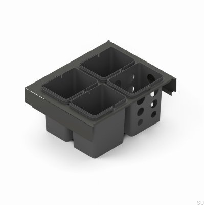 Conteneur de tri sélectif Toledo 60 x 45 cm, gris foncé