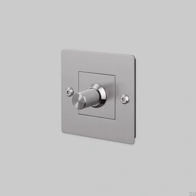 Variateur avec interrupteur sans logo LED linéaire 1G 250W acier argenté norme européenne