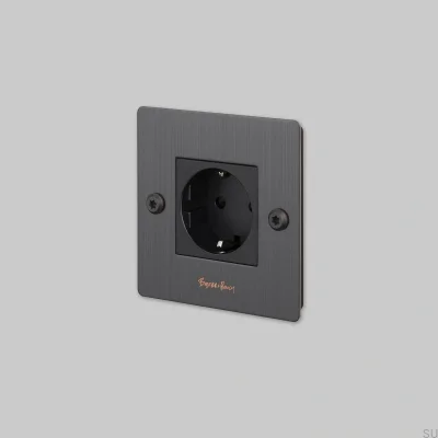 Douille simple avec logo Type F Linéaire 1G Laiton Bronze Brûlé Norme Européenne