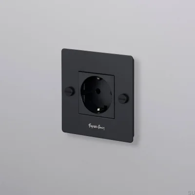 Douille simple avec logo Type F Croix 1G Acier Noir Norme Européenne