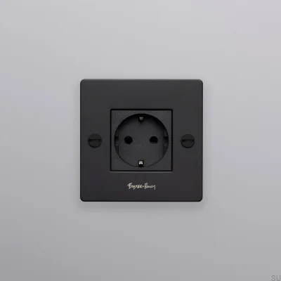 Douille simple avec logo Type F Croix 1G Acier Noir Norme Européenne