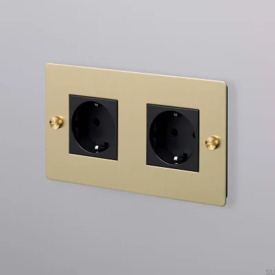 Douille double type F Croix 2G Laiton Norme européenne