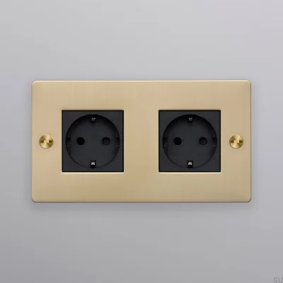 Douille double type F Croix 2G Laiton Norme européenne