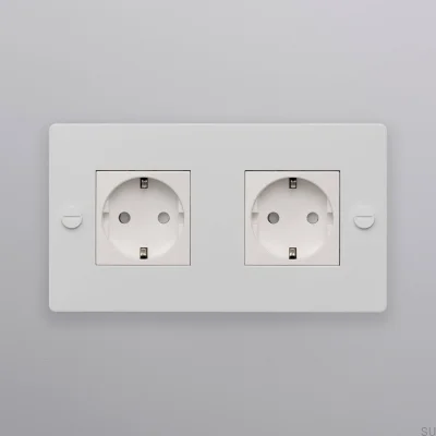 Douille double type F Croix 2G Acier Blanc Norme européenne