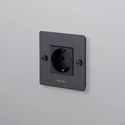Douille simple avec logo Type F Croix 1G Laiton Bronze Brûlé Norme Européenne