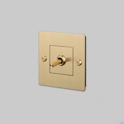Interrupteur simple sans logo, linéaire 1G, laiton, norme européenne