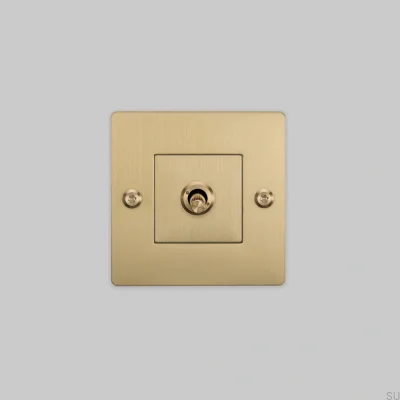 Interrupteur simple sans logo, linéaire 1G, laiton, norme européenne