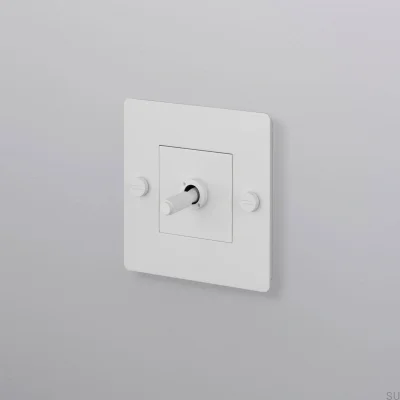 Interrupteur simple sans logo Cross 1G Acier Blanc Norme européenne