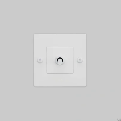 Interrupteur simple avec logo Linear 1G Acier Blanc Norme européenne
