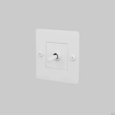 Interrupteur simple sans logo, linéaire 1G, acier blanc, norme européenne