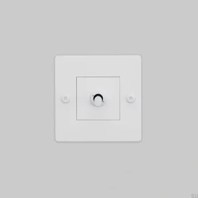 Interrupteur simple sans logo, linéaire 1G, acier blanc, norme européenne