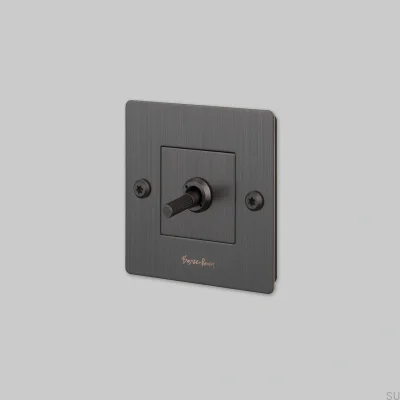 Interrupteur simple avec logo Linear 1G Laiton Bronze Brûlé Norme Européenne