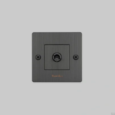 Interrupteur simple avec logo Linear 1G Laiton Bronze Brûlé Norme Européenne