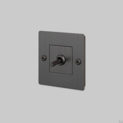 Interrupteur simple sans logo, linéaire 1G, laiton bronze brûlé, norme européenne