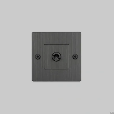 Interrupteur simple sans logo, linéaire 1G, laiton bronze brûlé, norme européenne