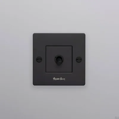 Interrupteur simple avec logo Cross 1G, acier, noir, norme européenne