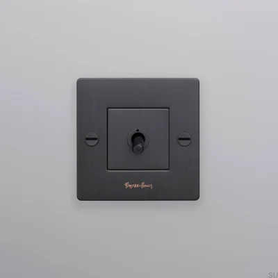Interrupteur simple avec logo Cross 1G en laiton bronze brûlé, norme européenne