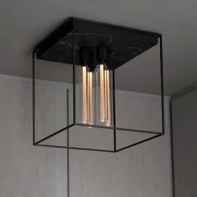 Suspension Caged Cross 4.0 en acier et marbre noir