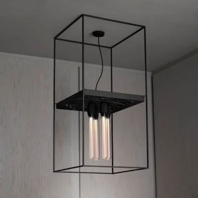 Suspension Caged Cross 4.0 en acier et marbre noir