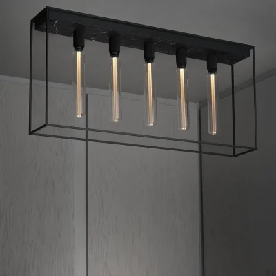 Plafonnier Caged Cross 5.0 en acier et marbre noir