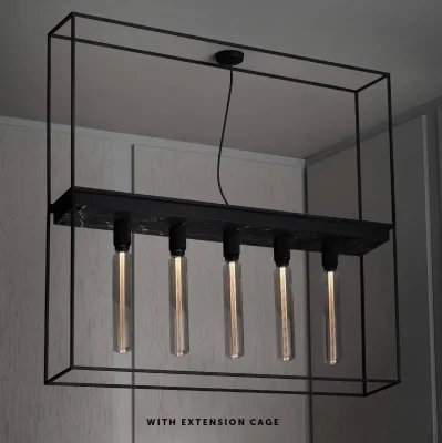 Plafonnier Caged Cross 5.0 en acier et marbre noir