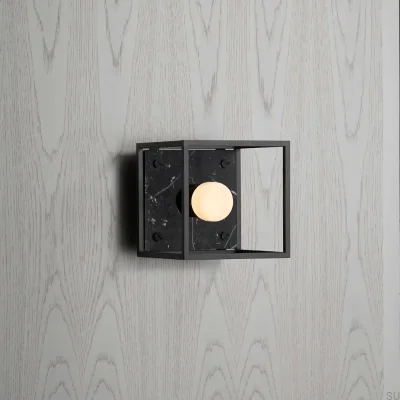 Applique murale Caged Cross S en acier et marbre noir