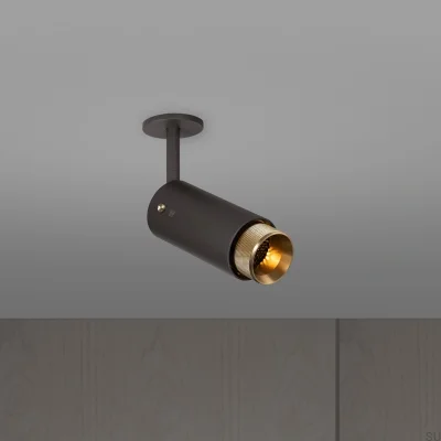 Projecteur à faisceau orientable en croix, acier graphite et laiton