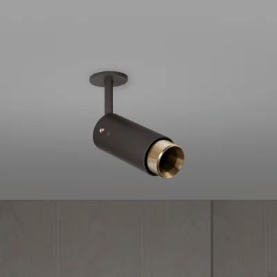 Projecteur à faisceau orientable en croix, acier graphite et laiton