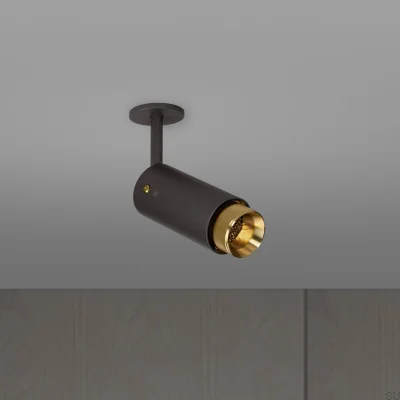 Projecteur linéaire orientable à évacuation d'air, acier graphite avec laiton