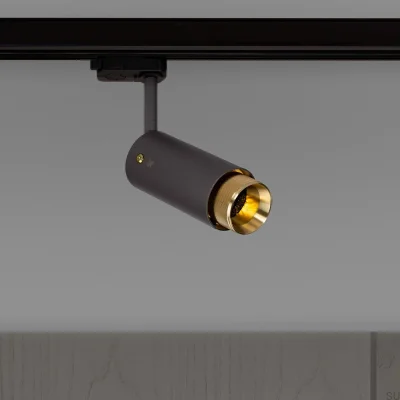 Projecteur linéaire sur rail d'échappement, acier graphite avec laiton