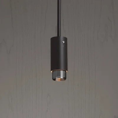 Lampe suspendue linéaire en acier graphite avec spot argenté